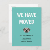 Carte Postale Faire-part Mignon Pug Illustré Nous Avons Déménagé