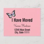 Carte Postale Faire-part mignon rose avec papillon (Devant)