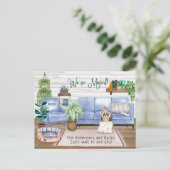 Carte Postale Faire-part Mignon Shih Tsu Déménagement Nouvelle Maison Cosy (Debout devant)