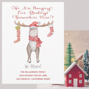 Carte Postale Faire-part Mignonne orignal de Noël Nous avons déménagé Vacan
