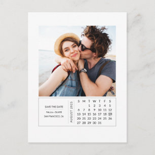 Carte Postale Faire-part Mini calendrier minimum moderne Enregistrer la pho