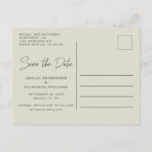 Carte Postale Faire-part Minimal Moderne Enregistrer la date (Dos)