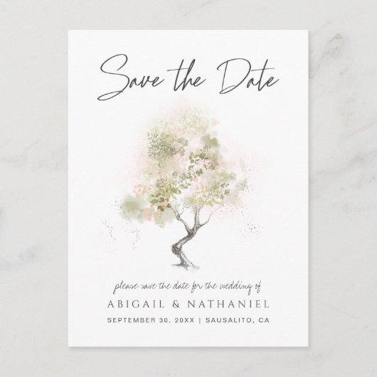 Carte Postale Faire-part Minimal Moderne Enregistrer la date (Devant)