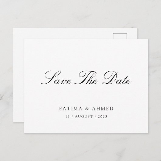 Carte Postale Faire-part Minimal Script Islamique Musulman Enregistrer la d (Devant / Derrière)