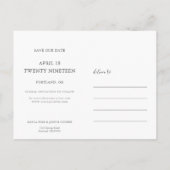 Carte Postale Faire-part Minimalisme maximal Photo personnalisée Enregistre (Dos)