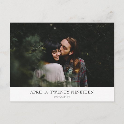 Carte Postale Faire-part Minimalisme maximal Photo personnalisée Enregistre (Devant)