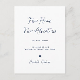 Carte Postale Faire-part Minimaliste Navy Nouvelle Maison Nouvelles Aventur