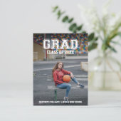 Carte postale Faire-part minimaliste pour la gradu (Debout devant)