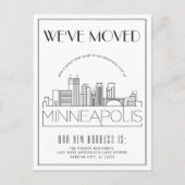 Carte Postale Faire-part Minneapolis Modern Deco | Changement d'adresse (Devant)