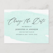 Carte Postale Faire-part Mint Green Change La Date Mariage Postponton (Devant)