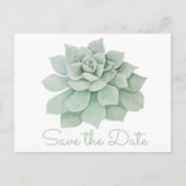 Carte Postale Faire-part Mint Green Enregistrer La Date Succulent Cactus Ma (Devant)