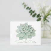 Carte Postale Faire-part Mint Green Enregistrer La Date Succulent Cactus Ma (Debout devant)