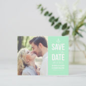 CARTE POSTALE FAIRE-PART MINT GREEN NAUTICAL PHOTO ENREGISTRER LA DATE CART (Debout devant)