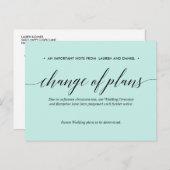 Carte Postale Faire-part Mint | Mariage Changement de Plans Reporté Annulé (Devant / Derrière)