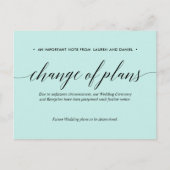 Carte Postale Faire-part Mint | Mariage Changement de Plans Reporté Annulé (Devant)