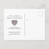 Carte Postale Faire-part Mise à jour des photos de report de mariage Code Q (Dos)