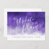 Carte Postale Faire-part Mise à jour du plan lavage violet cœur mariage ann (Devant / Derrière)