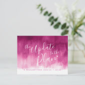 Carte Postale Faire-part Mise à jour du plan mariage coeur rose rouge annul (Debout devant)