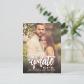 Carte Postale Faire-part Mise à jour du script brossé Photo de mariage Enre (Debout devant)