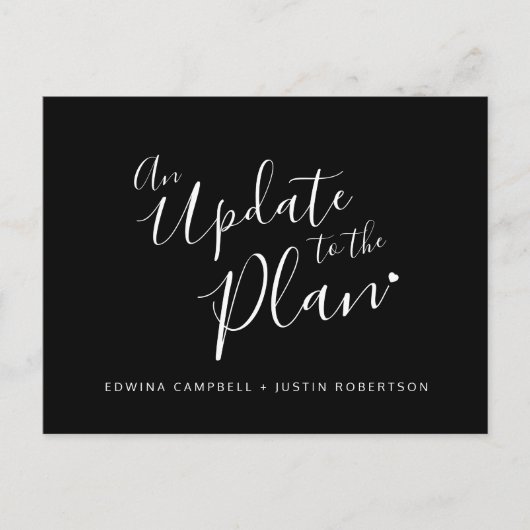 Carte Postale Faire-part Mise à jour pour planifier le mariage de coeur bla (Devant)