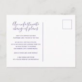 Carte Postale Faire-part Mise à jour pour planifier un lavage violet cœur m (Dos)