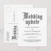 Carte Postale Faire-part Mise à jour simple de mariage gothique  (Devant / Derrière)