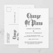 Carte Postale Faire-part Mise à jour simple de mariage gothique Changement  (Devant / Derrière)