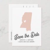 Carte Postale Faire-part MISSISSIPPI État Destination Mariage N'IMPORTE QUE (Devant / Derrière)