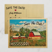 Carte Postale Faire-part Mississippi Sauver La Ferme Date Grange Rustique (Devant / Derrière)
