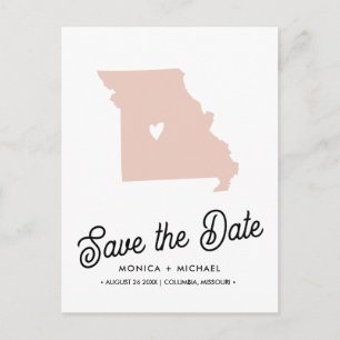 Carte Postale Faire-part MISSOURI State Destination Mariage N'IMPORTE QUELL