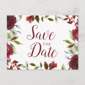 Carte Postale Faire-part Mistletoe Manor aquarelle hiver Enregistrer la dat (Devant)