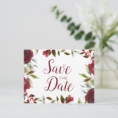 Carte Postale Faire-part Mistletoe Manor aquarelle hiver Enregistrer la dat (Debout devant)