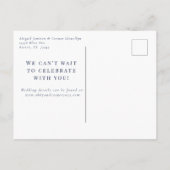 Carte Postale Faire-part Misty Mountain Blue Grey White Enregistrer la date (Dos)