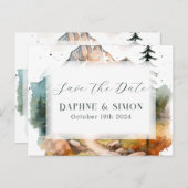 Carte Postale Faire-part Misty Mountain Mariage (Devant / Derrière)