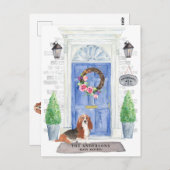 Carte postale Faire-part mobile Basset Hound (Devant / Derrière)