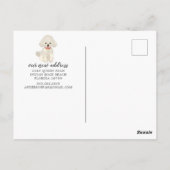 Carte postale Faire-part mobile de caniche blanc (Dos)