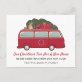 Carte Postale Faire-part mobile de Noël | Camper & Arbre (Devant)