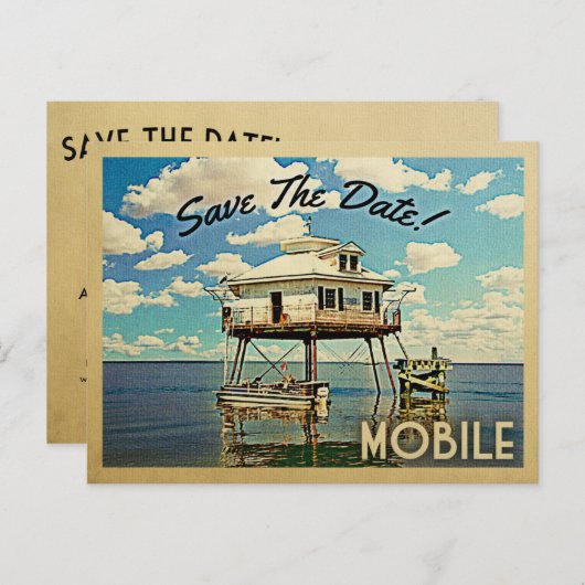 Carte Postale Faire-part Mobile Enregistrer La Date Alabama (Devant / Derrière)