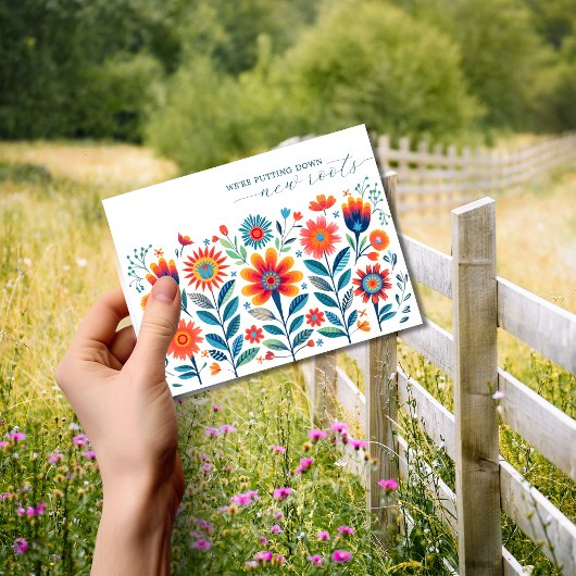 Carte Postale Faire-part mobile Fleur sauvage d'art populaire