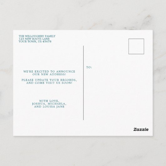 Carte Postale Faire-part mobile Fleur sauvage d'art populaire (Dos)