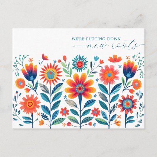 Carte Postale Faire-part mobile Fleur sauvage d'art populaire (Devant)