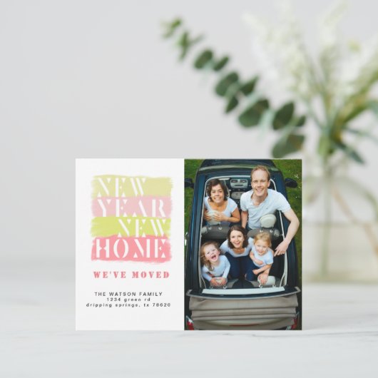 Carte postale Faire-part mobile moderne coloré (Debout devant)