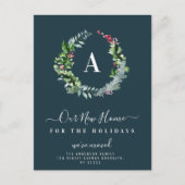 Carte Postale faire-part mobile monogramme de noël (Devant)