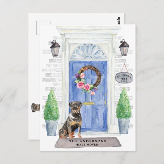 Carte postale Faire-part mobile Rottweiler (Devant / Derrière)