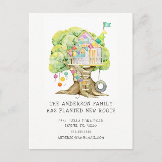 Carte postale Faire-part mobile Treehouse (Devant)