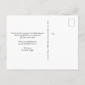 Carte Postale Faire-part Mod gris Couple Baby shower genre neutre (Dos)