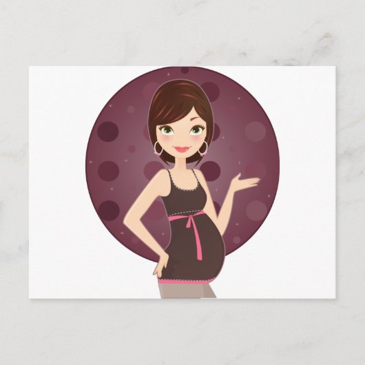 Carte Postale Faire-part mode enceinte (Devant)