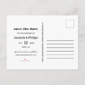 Carte Postale Faire-part Modern Bold Text 3 Photos Mariage Enregistrer la d (Dos)