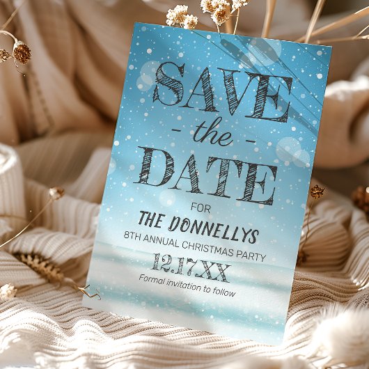 Carte Postale Faire-part Modern Christmas Party Save the Date