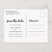 Carte Postale Faire-part Modern Fun Script Photo Enregistrer la date (Dos)